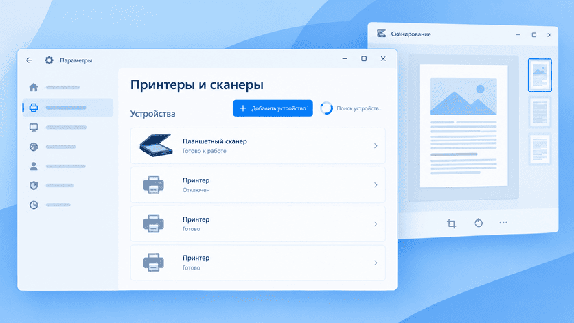 Подключение сканера